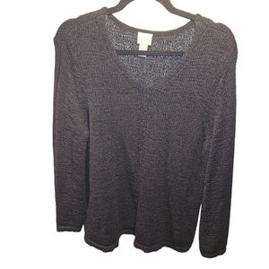 Chico's Sz. Large Black Vneck Sweater
